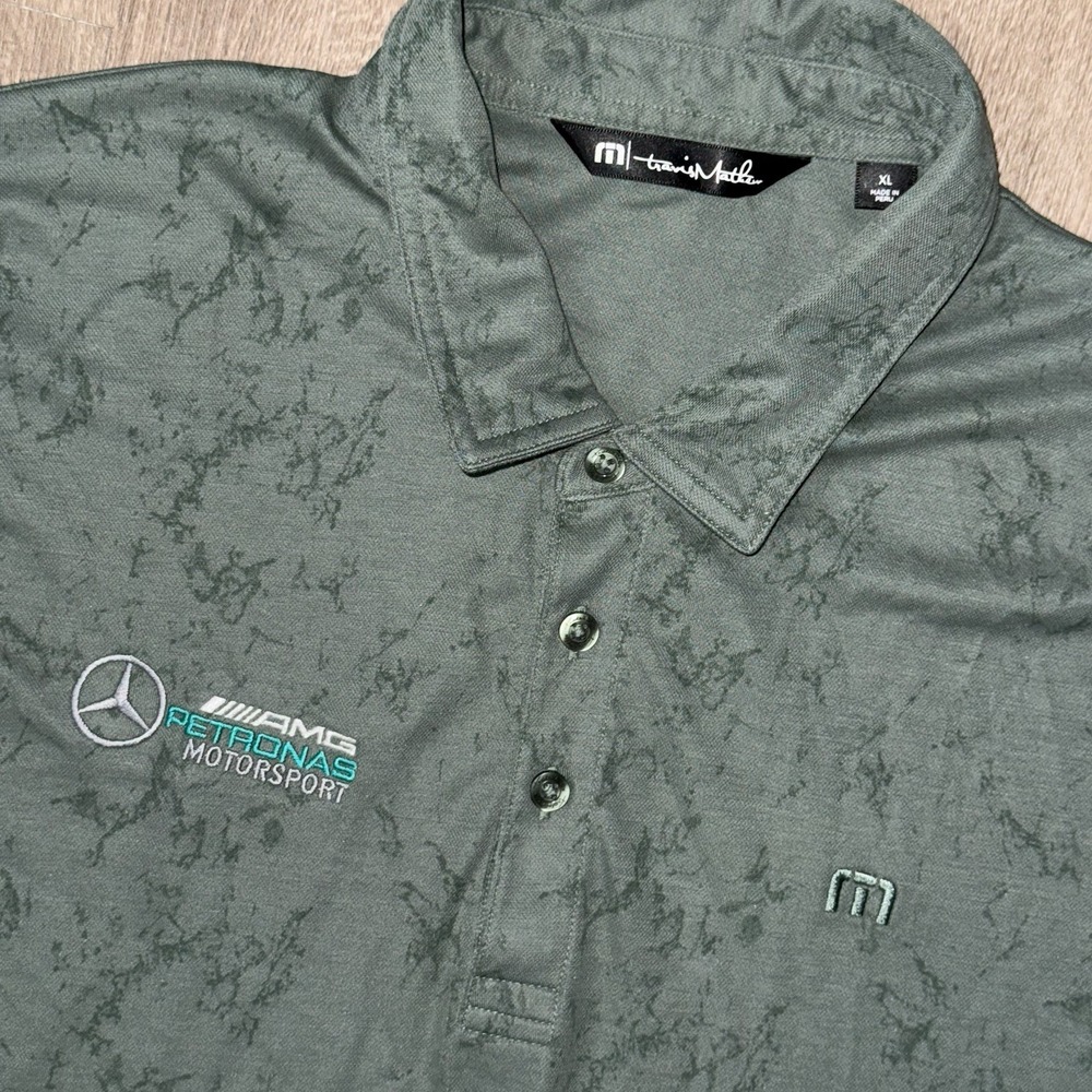 Travis Mathew Performance AMG Petronas Motorsport Polo Men's XL Green Geometric